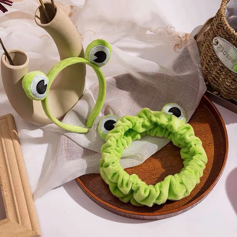 

1pc Funny Frog Makeup Headband Wide-brimmed Elastic Hairbands Cute Hair Bands