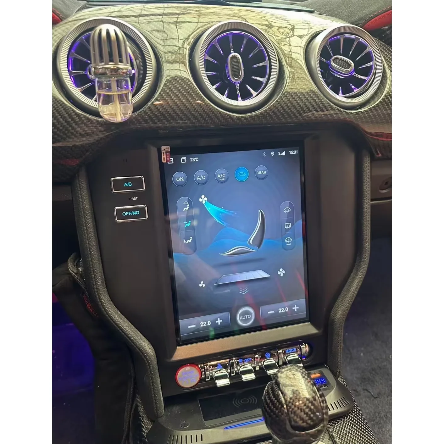 10.4 بوصة راديو السيارة أندرويد 13 السيارات Carplay شاشة تعمل باللمس ستيريو لفورد موستانج 2015-2019 الوسائط المتعددة مشغل فيديو GPS رئيس وحدة