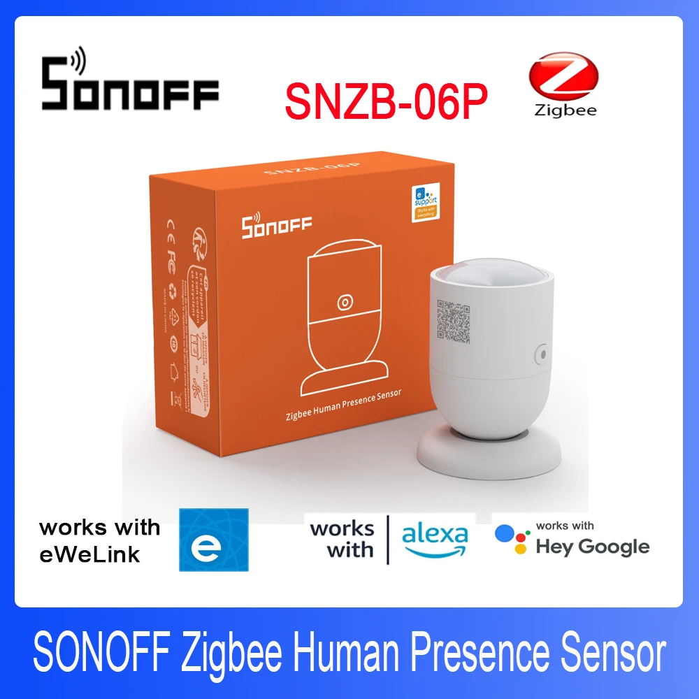 Датчик присутствия человека SONOFF SNZB-06P Zigbee, датчик наблюдения за движением домашних животных, для складов, детектор безопасности при краже