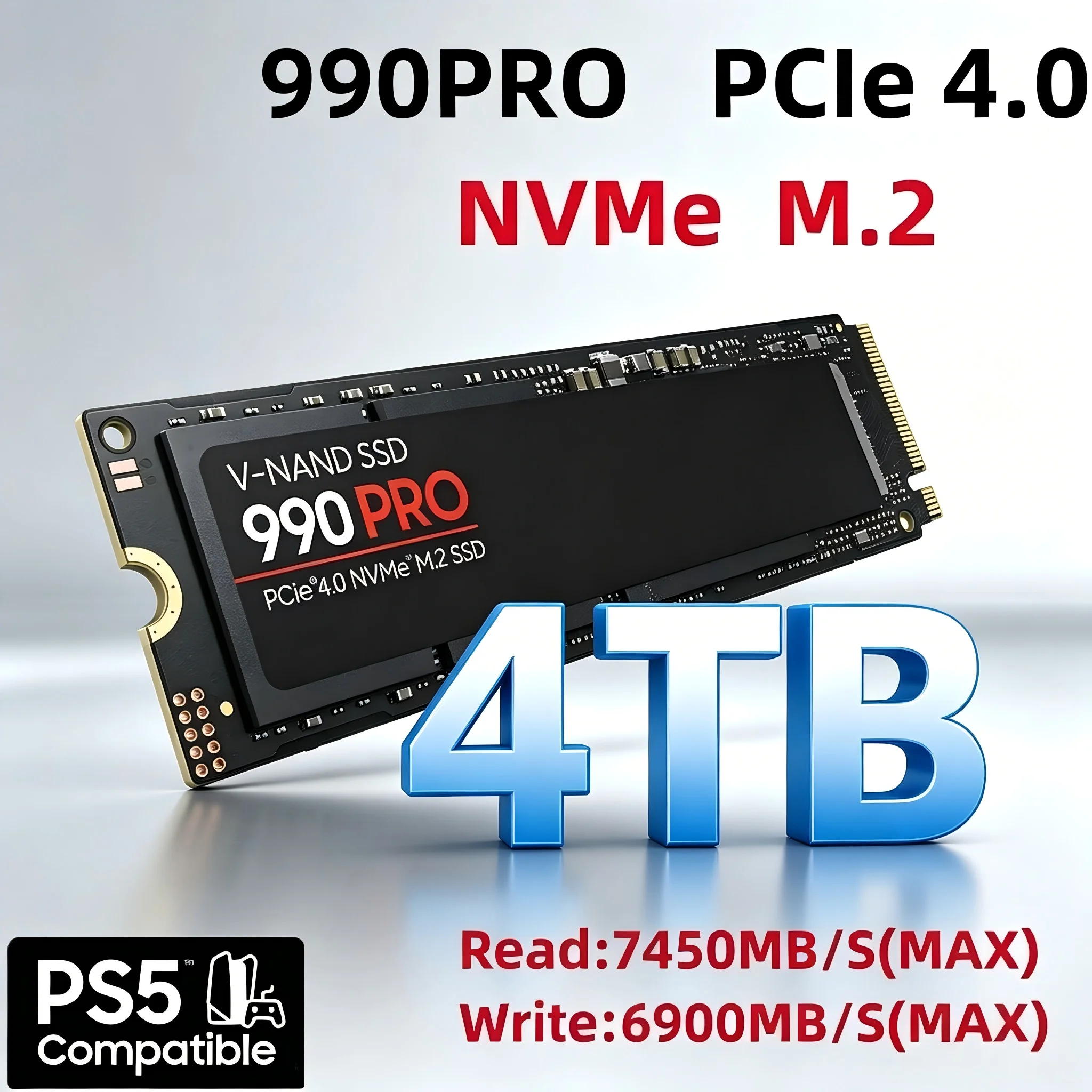 Nuevo Disco SSD 990 PRO PCIe 4.0 NVMe M.2 2280 Almacenamiento Interno Rápido 1TB 2TB 4TB Compatible con Computadoras Portátiles y de Escritorio