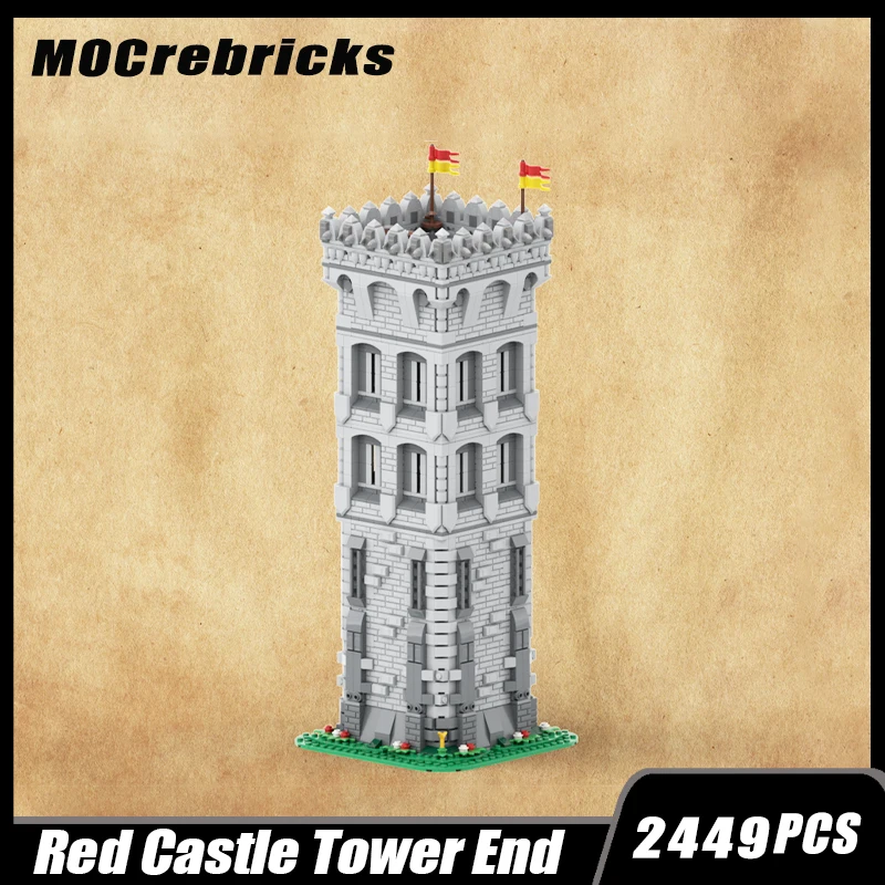 Famous movie Middle Ages Red Castle Frontline City Wall Castle Modular Building Block Assembly Model Brick Toy Children's Gifts