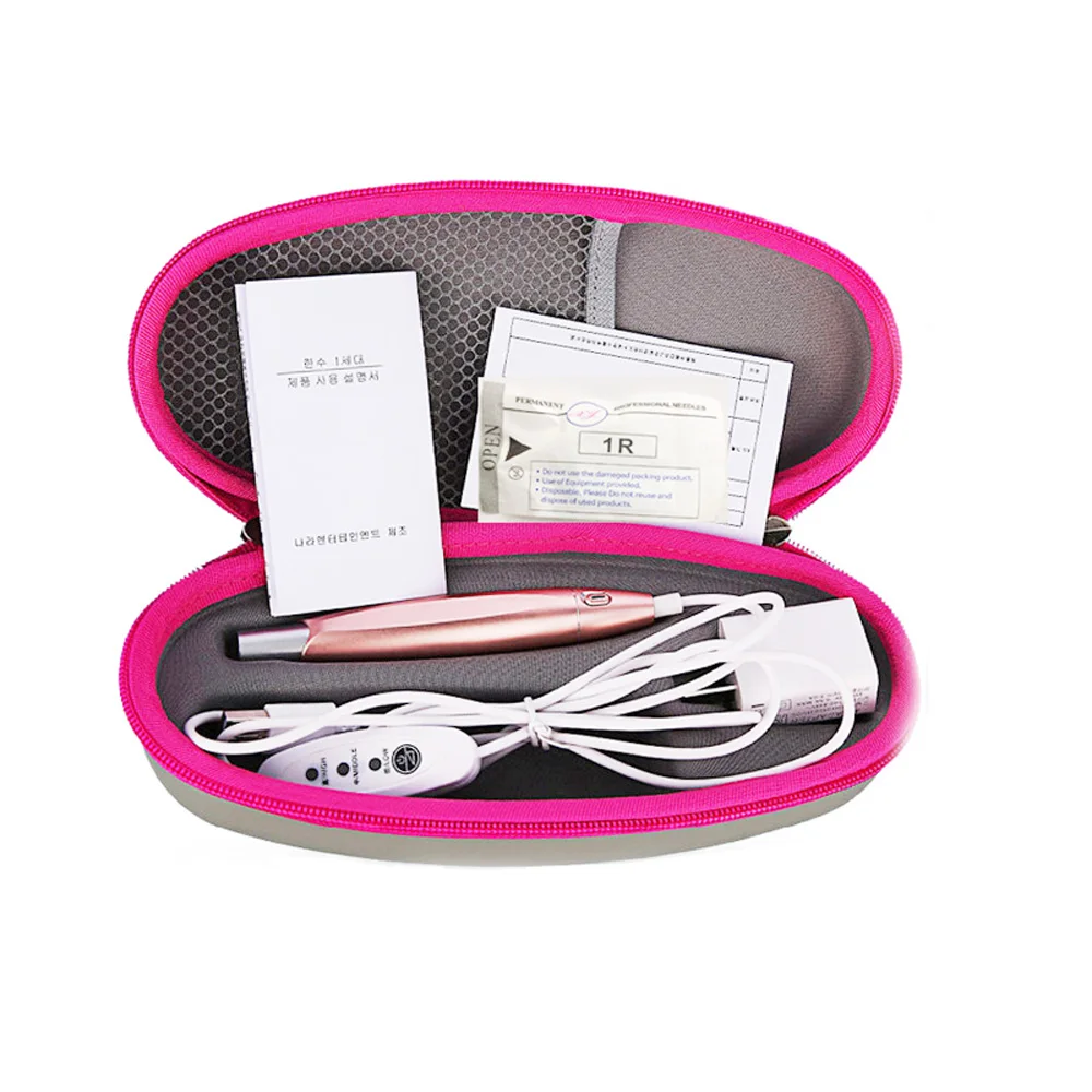 أدوات الحواجب PMU باللون الذهبي الوردي، ماكينة تجميل دائم لشفاه الحواجب وخرطوشة حصير