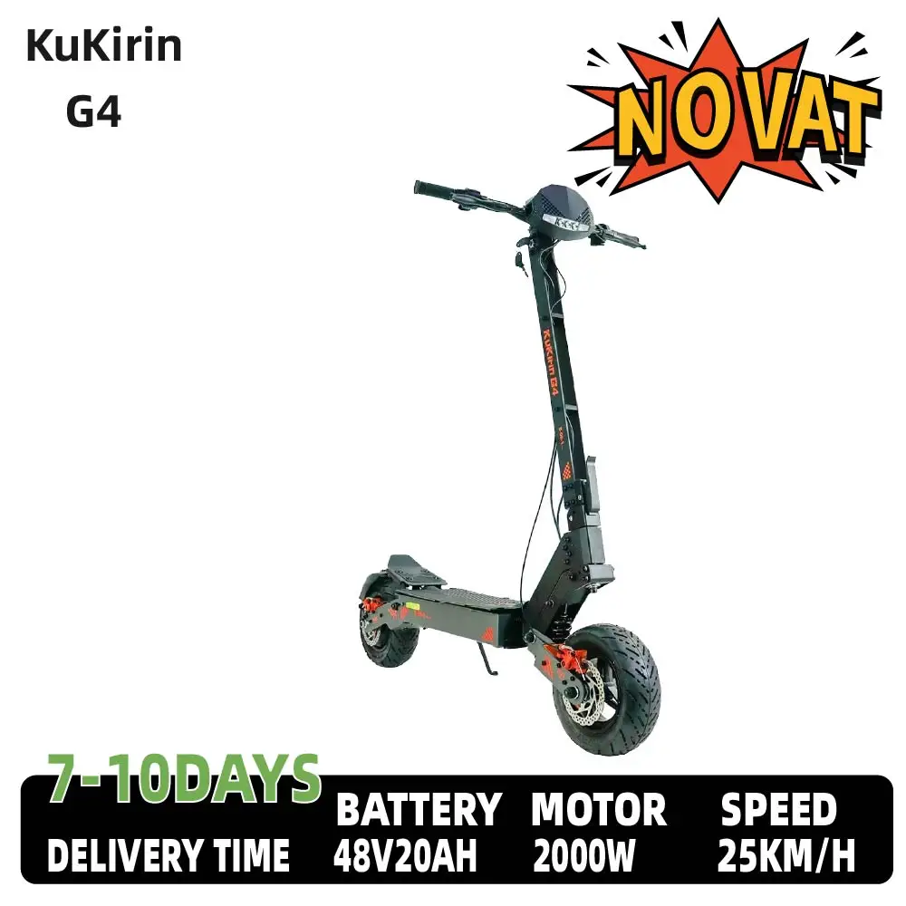 KuKirin G4 Off-Road Electric Scooter with 2000W Motor, 60V 20Ah Battery, 75km Top Range, 70km/h Max Speed, 11 Inch Vacuum Tires