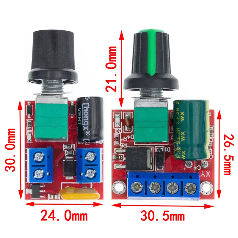 Mini 5A 90W PWM 12V DC Motor Speed Controller Module DC-DC 4.5V-35V Adjustable Speed Regulator Control Governor Switch 24V