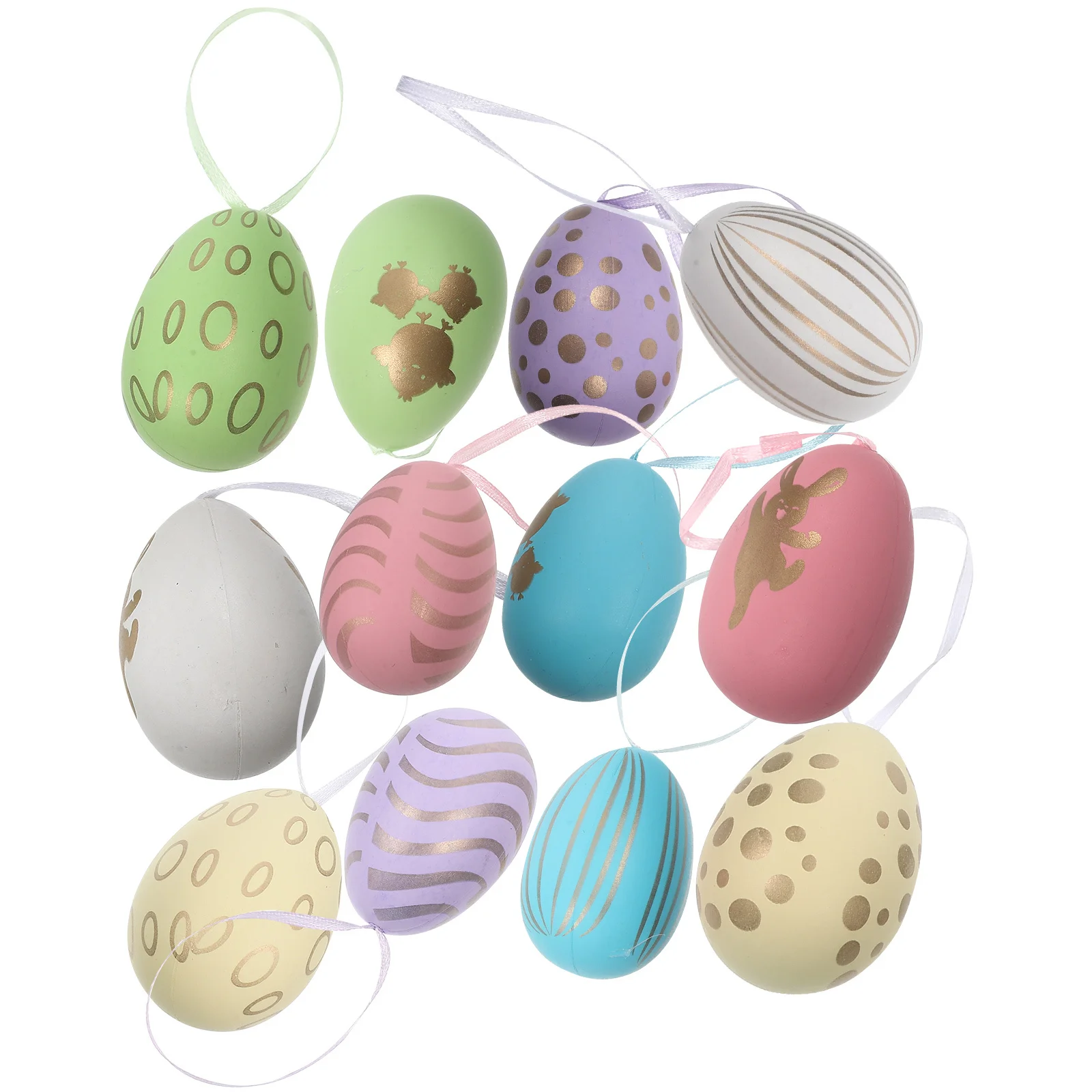

12Pcs Easter Egg Pendants Decorative Hanging Ornaments Colorful Holiday Decor for Party Tree Window Easter Decor