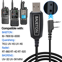 BAJETON Walkie Talkie USB Programming Cable K Plug For BJ-8300 BJ-7800 BT8200 Quansheng UV-K5(8) UV-K6  Baofeng UV-5R Mini Radio