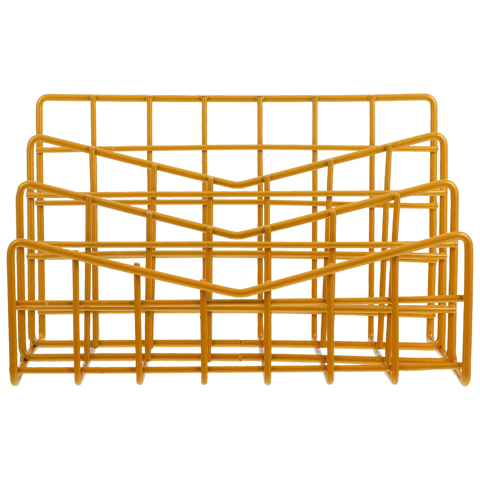 

1 pc File Storage Rack Premium Metal Multipurpose Organizer With Card Slots Smooth Surface Electroplated Finish Mail Holder