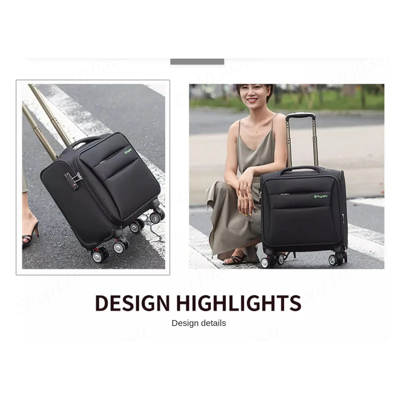 12 20-inch Mini Carry-on Cabin Suitcase Business Travel Luggage Oxford Cloth Trolley Case Small Size 14 16 18 Inch