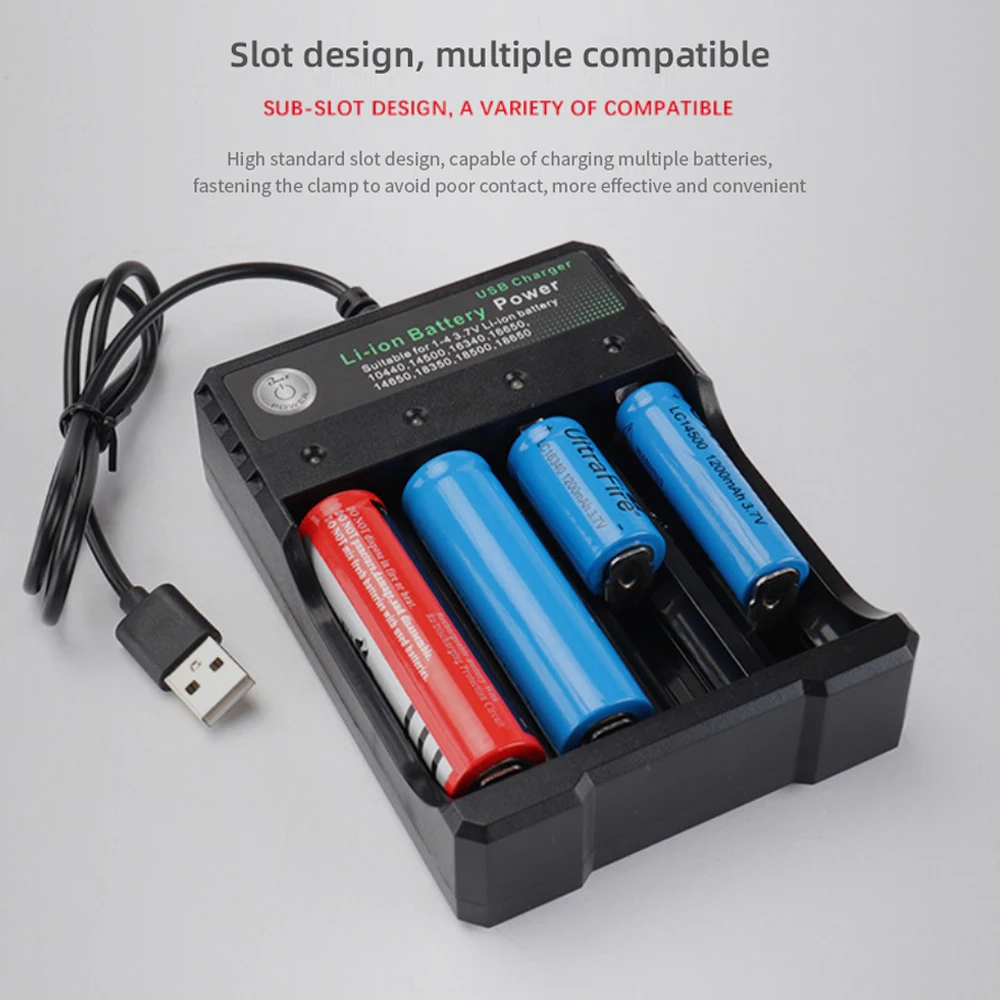 Smart USB Li-ion 18650 Battery Charger Portable Power Charging 4.2V 14500 16340 16650 14650 18350 18650 Lithium Battery Chargers