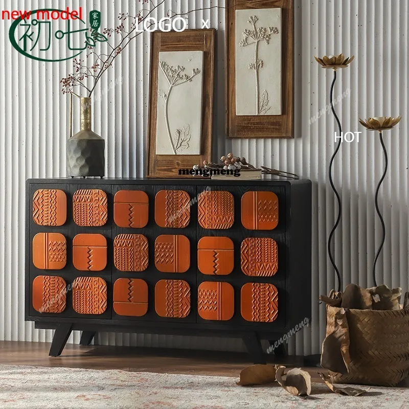 

H132 handle Personalized dining side cabinet Household entrance corridor partition cabinet Creative solid wood entrance cabinet