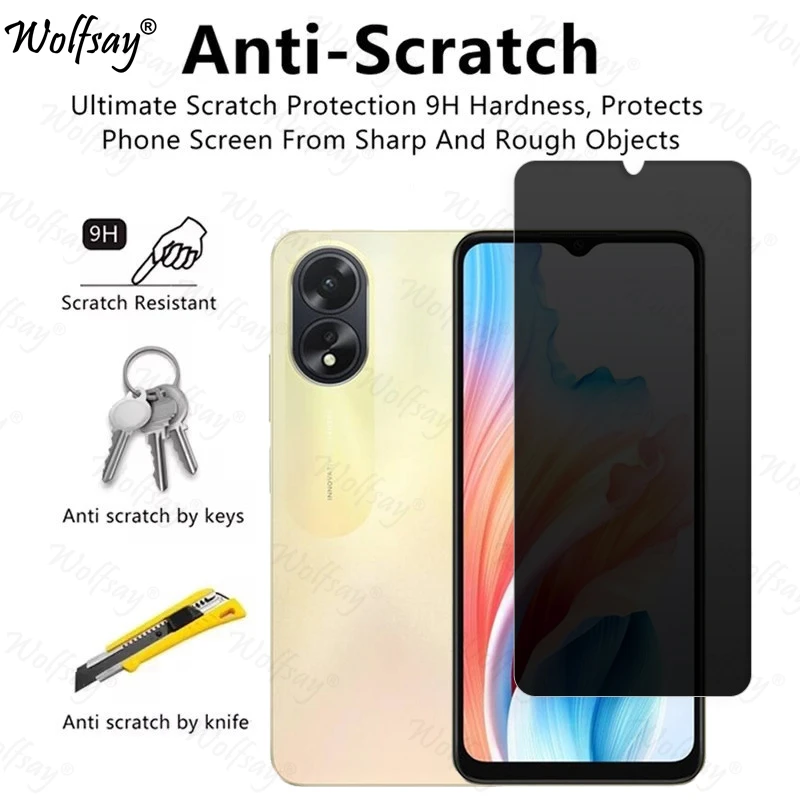Anti-Spy Tempered Glass For Oppo A38 Privacy Screen Protector For Oppo A38 A18 A79 5G Full Cover Glue Glass For Oppo A38 Glass