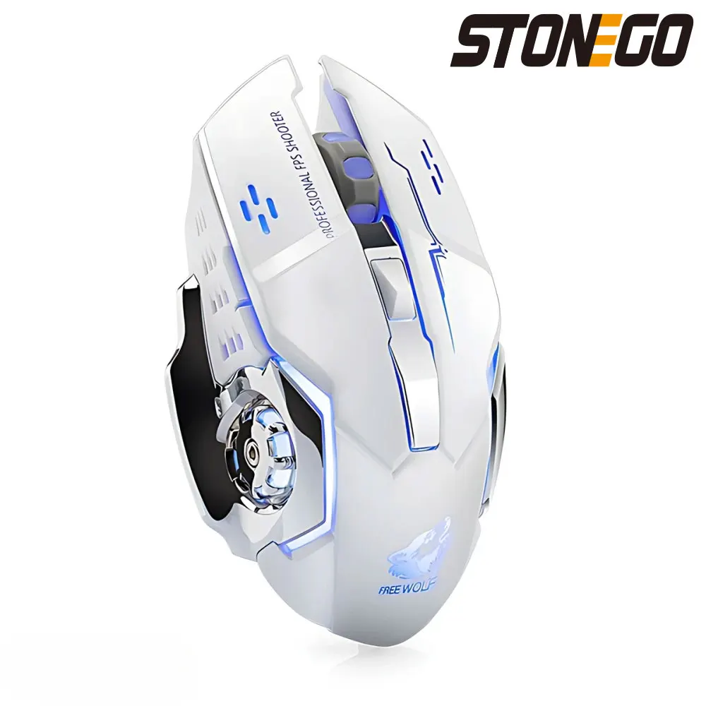 STONEGO Wireless USB Computer Gaming Mouse 2.4G Bluetooth Mouse with Receiver LED Color Changing Optical Mute Ergonomics