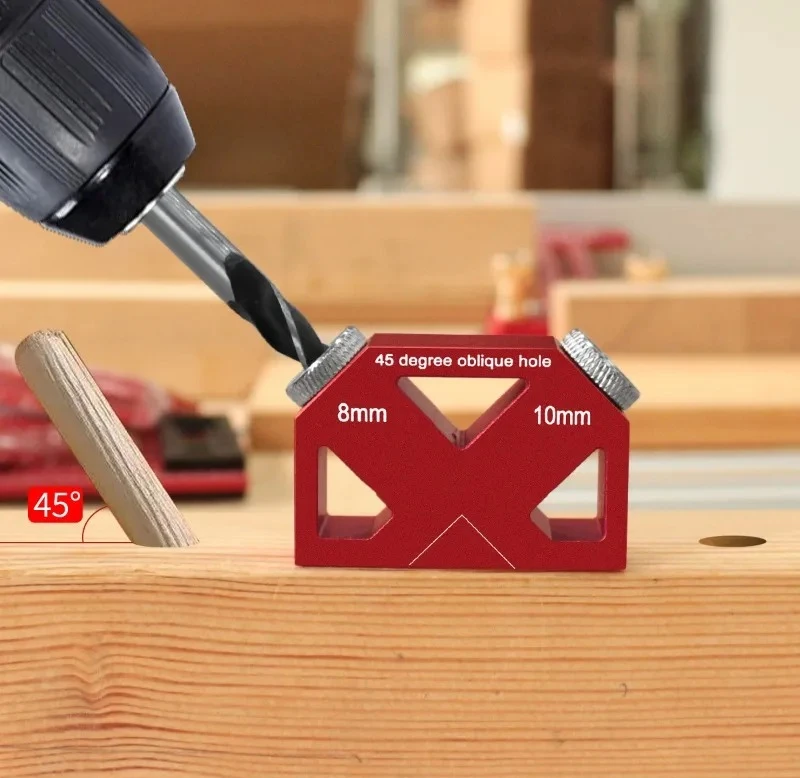 45° Angled Drilling Jig Dowel Locator Centering Guide for Panel Splicing Processing