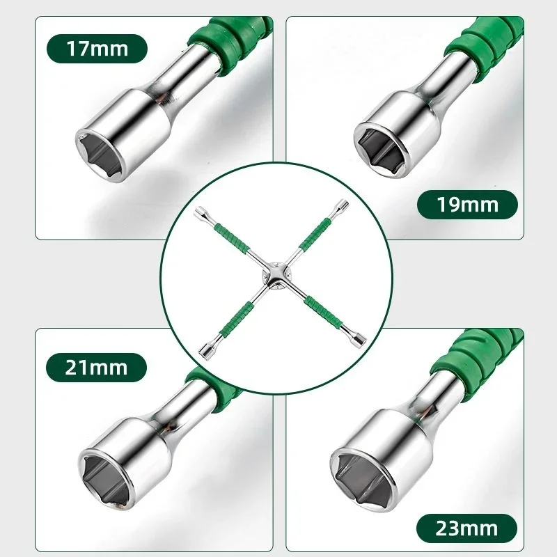 Automotive Repair Wrench High Hardness Cross Labor-saving Disassembly Tire Wrench Vehicle Emergency Maintenance Tool