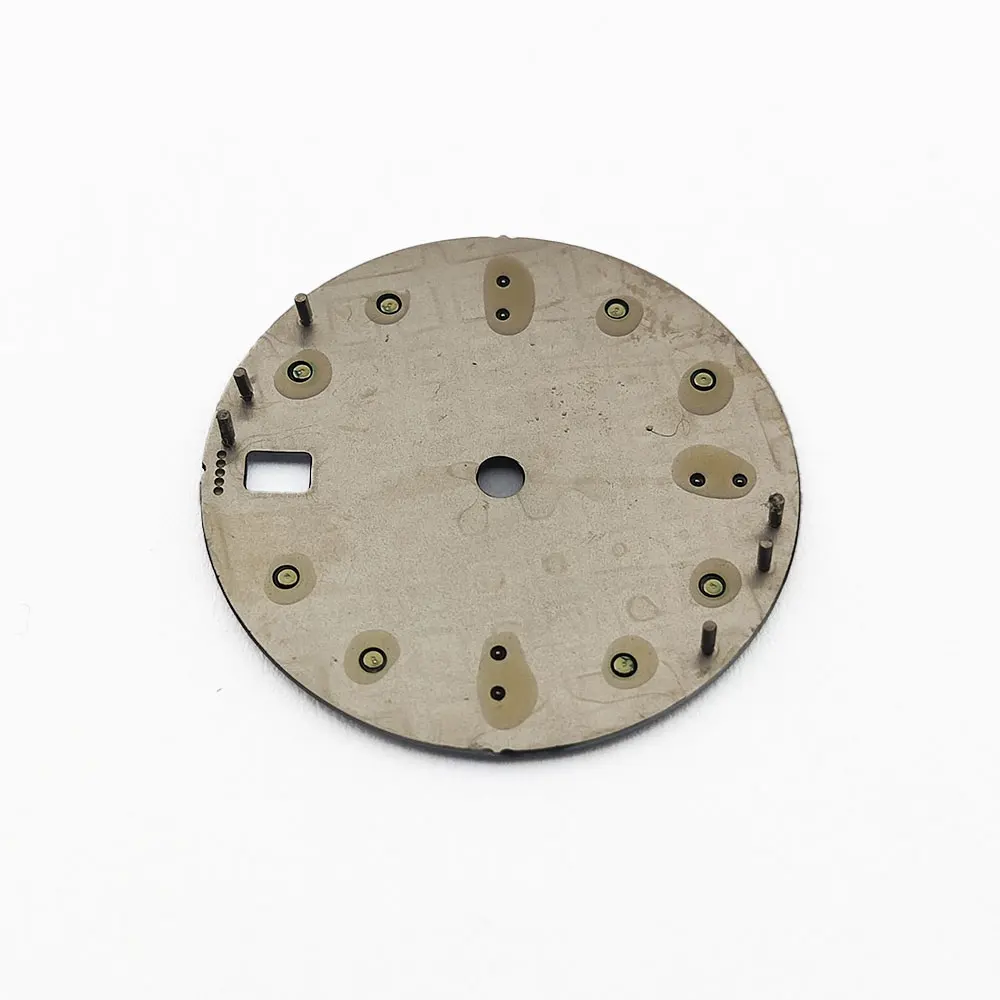 28,5 mm Zifferblatt, einzelnes Kalenderzifferblatt, blau-grünes Leuchtzifferblatt, passend für NH35/36/34 Uhrwerkszubehör, anpassbares Logo-Uhrenzifferblatt