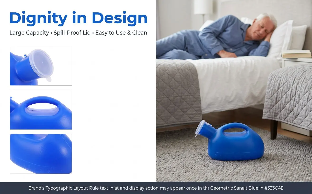 Thickened Portable Male Urinal Spill Proof Lid Reusable Urine Container for Elderly Bedridden Patients Travel Daily Use Outdoor