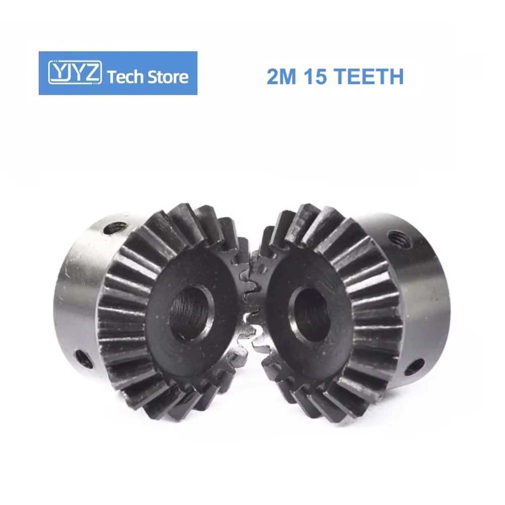 2M12T 15T 16T Bevel Gear 2 Mod 12 15 16 Teeth Hole6/7/8/10/12/14/15mm Precision Pinion 90° 1:1 Transmission 45# Steel