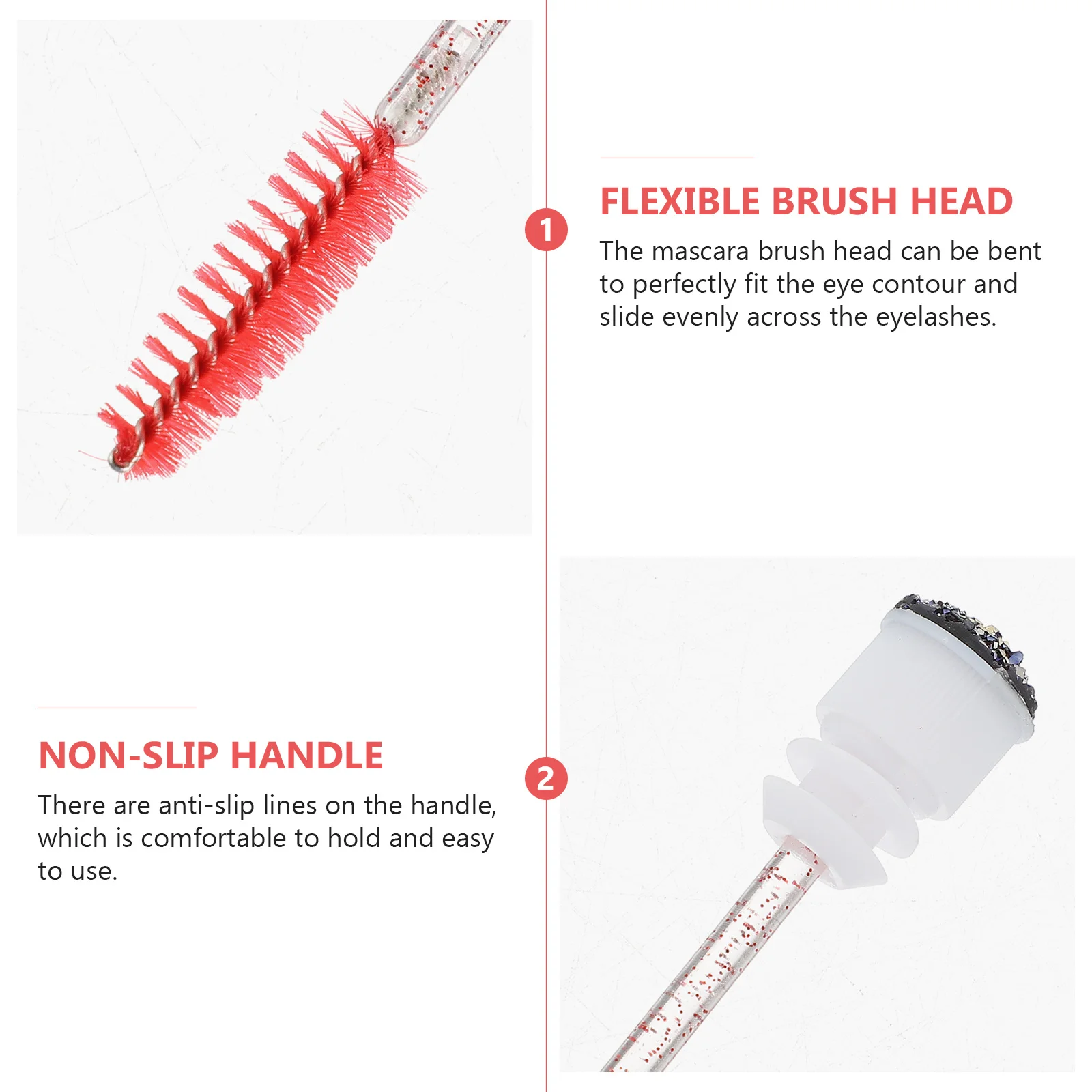 Brosses à cils compactes, Tubes de Mascara avec baguette ABS pour la croissance des cils, teinture des sourcils, crème de ligne des cheveux, outil de maquillage de voyage, 10 pièces