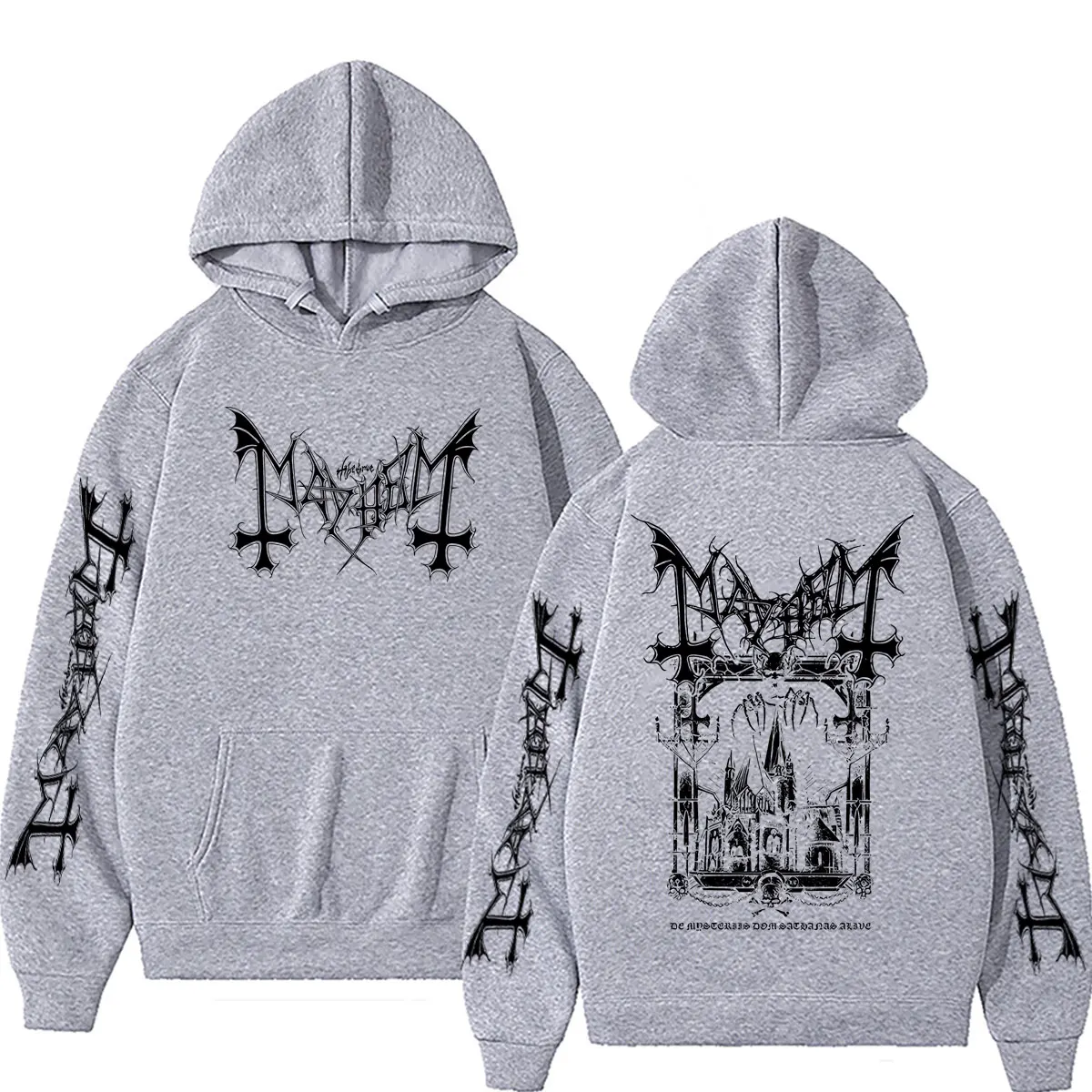Rock Band Mayhem De Mysteriis Dom Sathanas Hoodie für Männer und Frauen Death Black Metal Kapuzen-Trainingsanzug Herren Mode Gothic Punk Hoodies – Detail 5