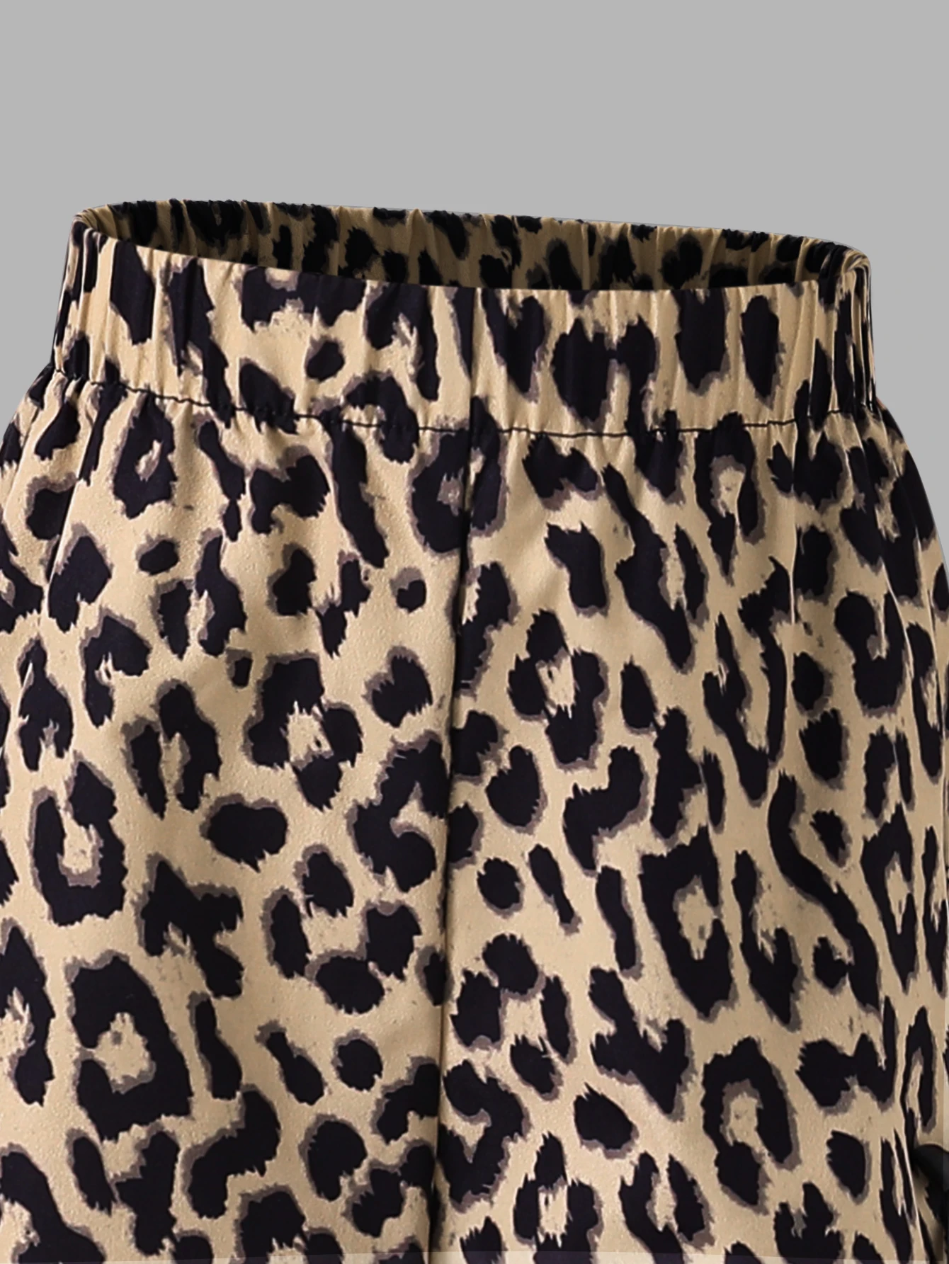 2-teiliges Mädchen-Outfit-Set mit Leopardenmuster für 4-8 Jahre, Langarm-Sweatshirt mit Leoparden-Schleifenmuster + weit geschnittene Hose mit seitlichen Schleifen – Detail 4