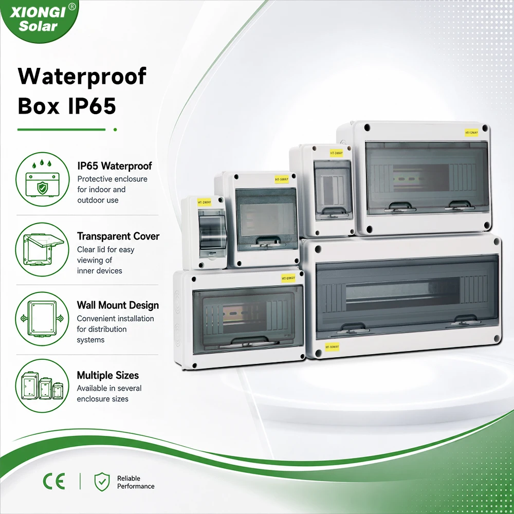 XIONGISOLAR HT Series Junction Box 2/3/5/8/12/15/18/24WAY PC Plastic Outdoor Electrical IP65 Waterproof Distribution Box