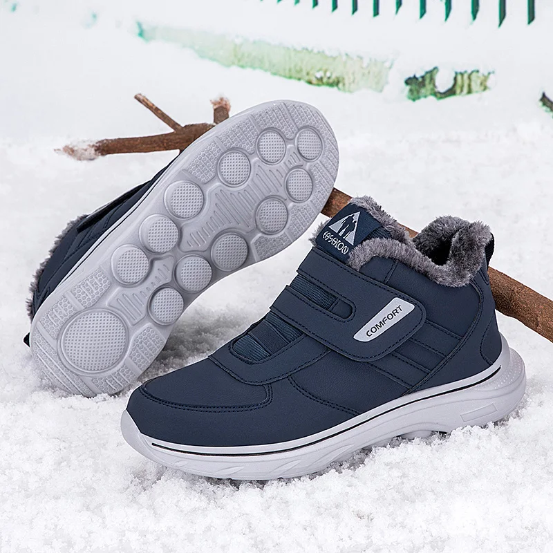 Winter Warm Sneakers Plush Lined Adjustable Diabetic Orthotic Shoes for Elderly Walking Shoes Orthopedics Swollen Wide Fat Foot