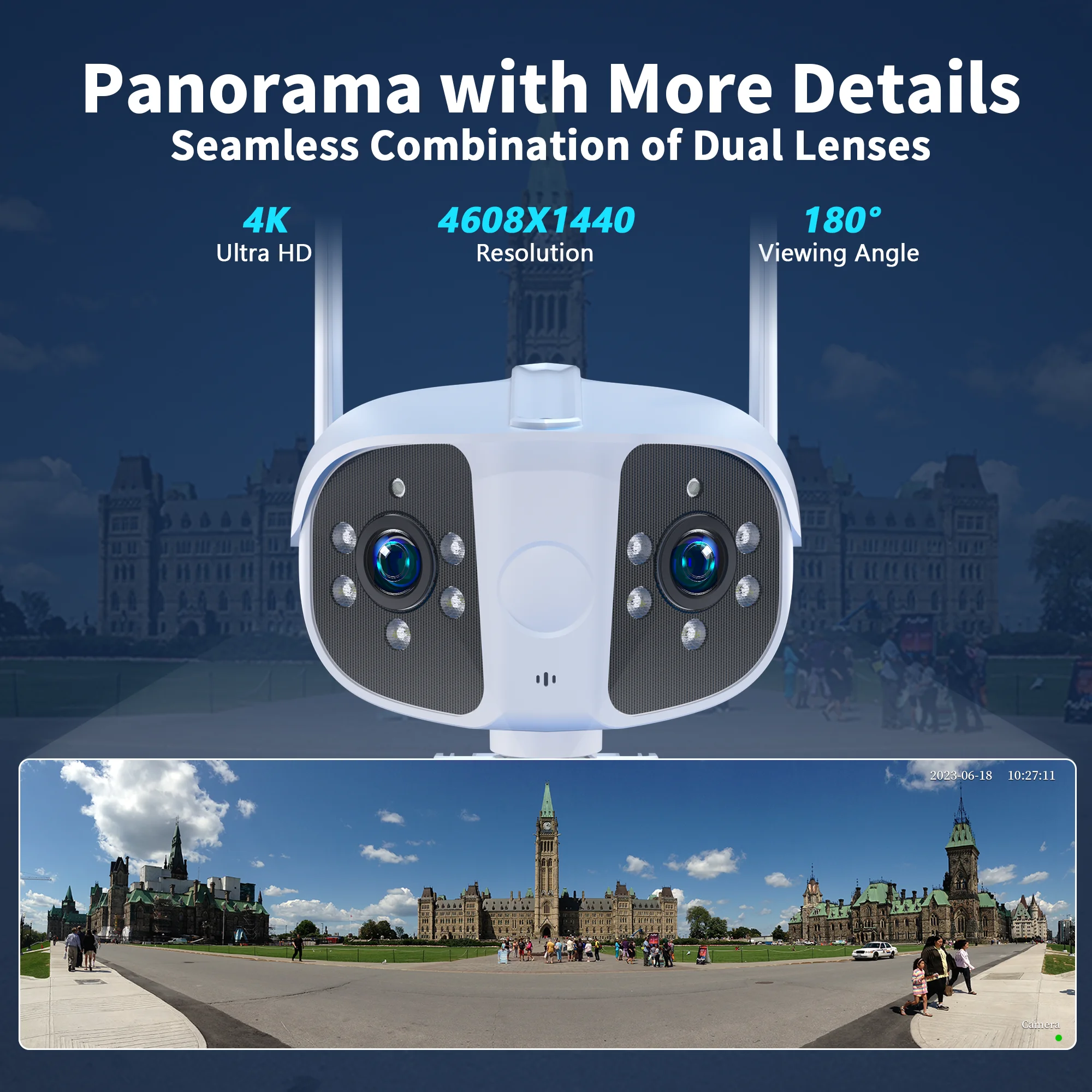 Imagem -03 - Câmera ip de Lente Dupla para Segurança Doméstica Cctv Baby Monitor Full Color ai Humanoid Detection Uhd Camhipro Ipc360home App 8mp