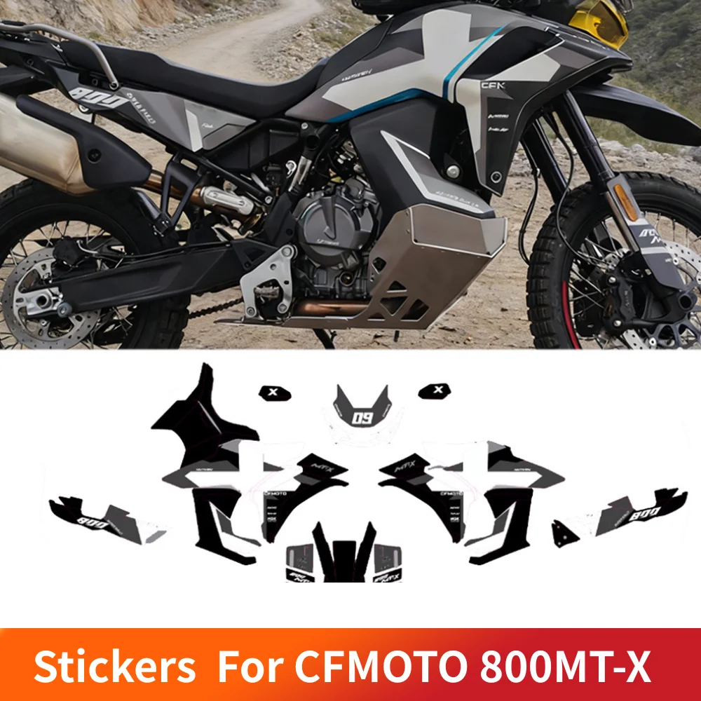 

Motorcycle Stickers Kit for CFMOTO 800MT-X Protective Decals Customizable Body Graphics Paint Protection Accessories