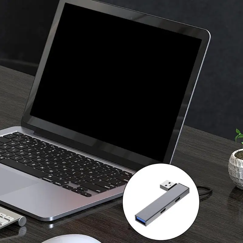 

J6BC Sleekly Aluminum USB3.0 Hub USB To Type C And USB Expansion Hub USB Splitter