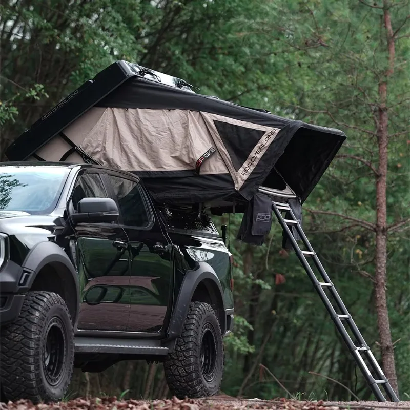 Ada Overland Hard Shell Top Roof Tent Mound-Resistant Waterproof 4x4 Family Car Rooftop Tent With 2.3m Black Ladder