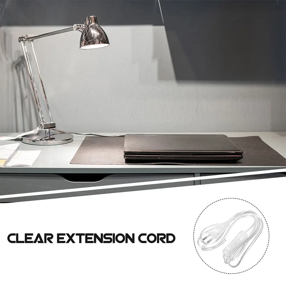 

2pcs Transparent Switch Desk Power Replacement Lamp Power Cable Light Switch With On Extension Cord Garage Lighting