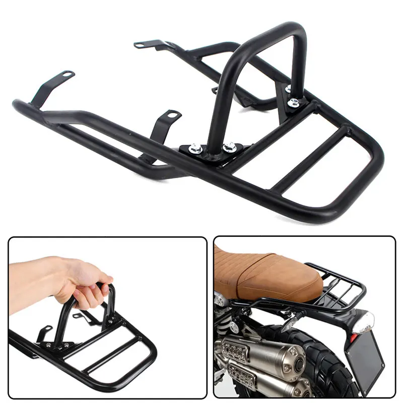 Motorcycle Rear Seat Rack With Handle Grip Luggage Bracket Carrier Cargo Shelf Support For BMW R Nine T R9T Pure Racer 2014-2022