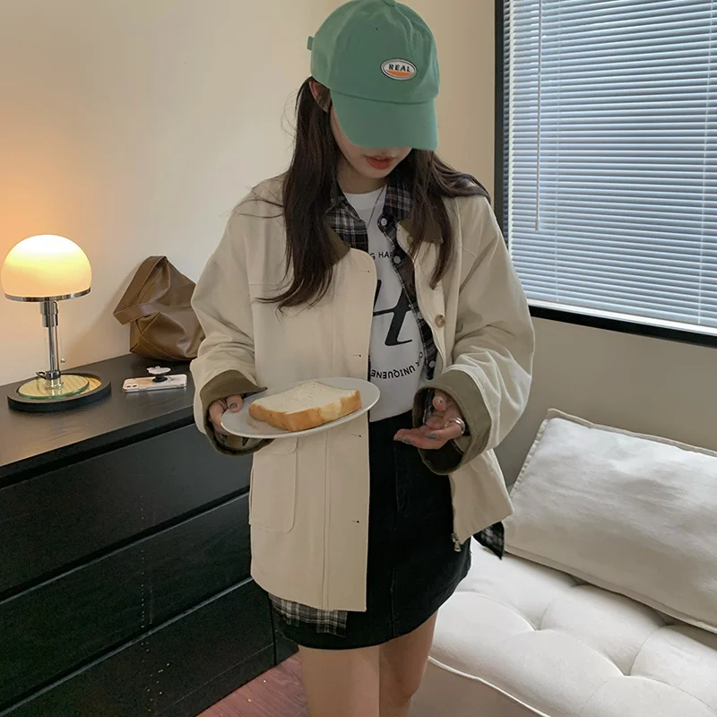 سترة عمل بيج للنساء لخريف 2025، بلوزة كبيرة الحجم جديدة متعددة الاستخدامات