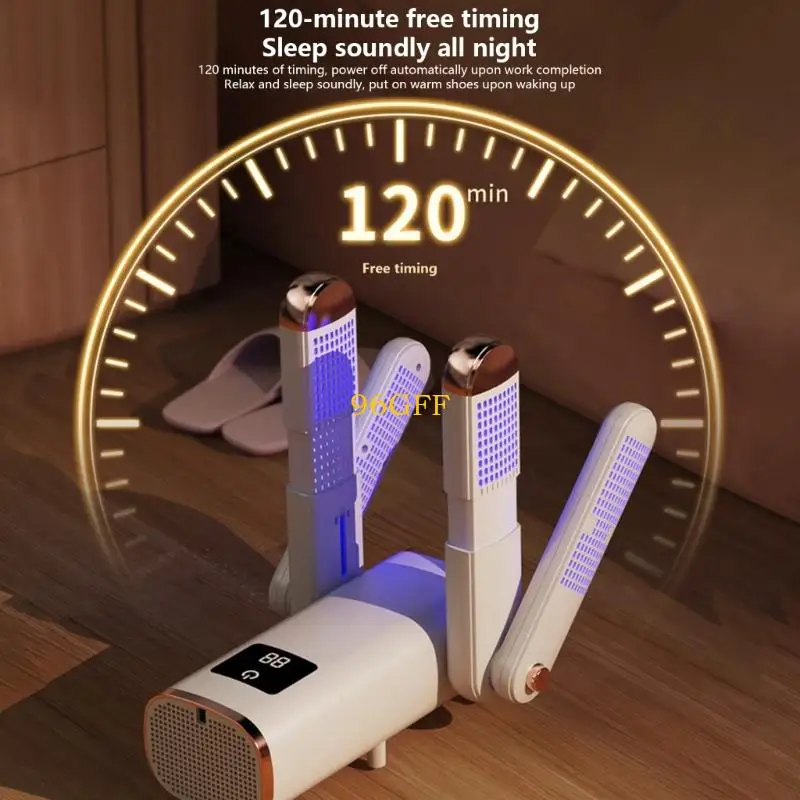 96GF مجفف هواء للأحذية الكهربائية 4 أسطوانات تسخين 300 واط قوة ABS مادة إغلاق تلقائي للأحذية والإضافات #2