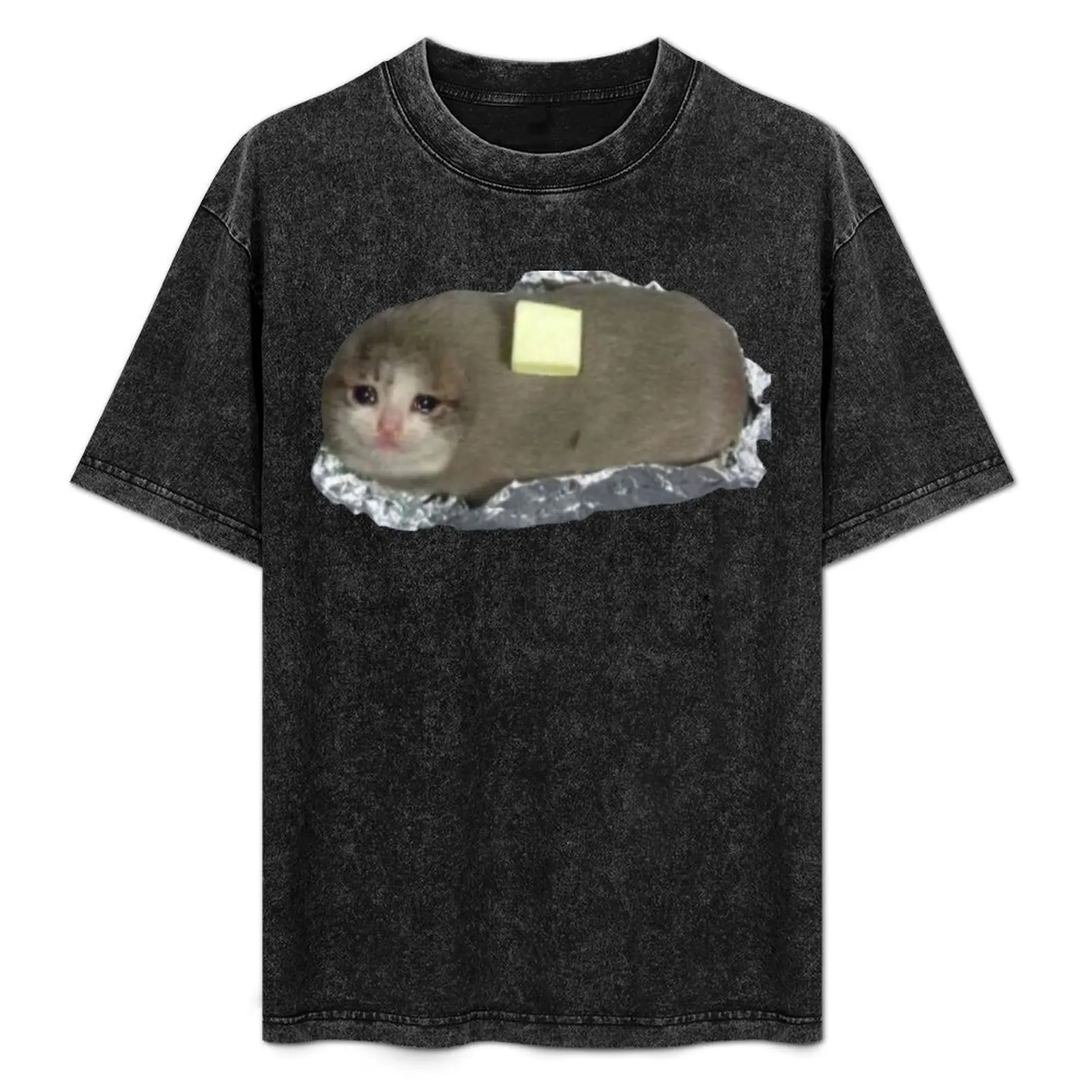 

Cyring Cat Meme - Baked Potato Edition T-Shirt Louboutins blacks graphic tee shirt black t shirts for men