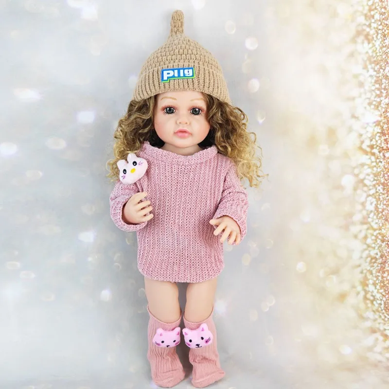 

55cm Lifelike Reborn Dolls Realistic Full Soft Vinyl Body Baby Dolls Reborn Doll Kit lovely Princess Toddler Girls Toy Gift