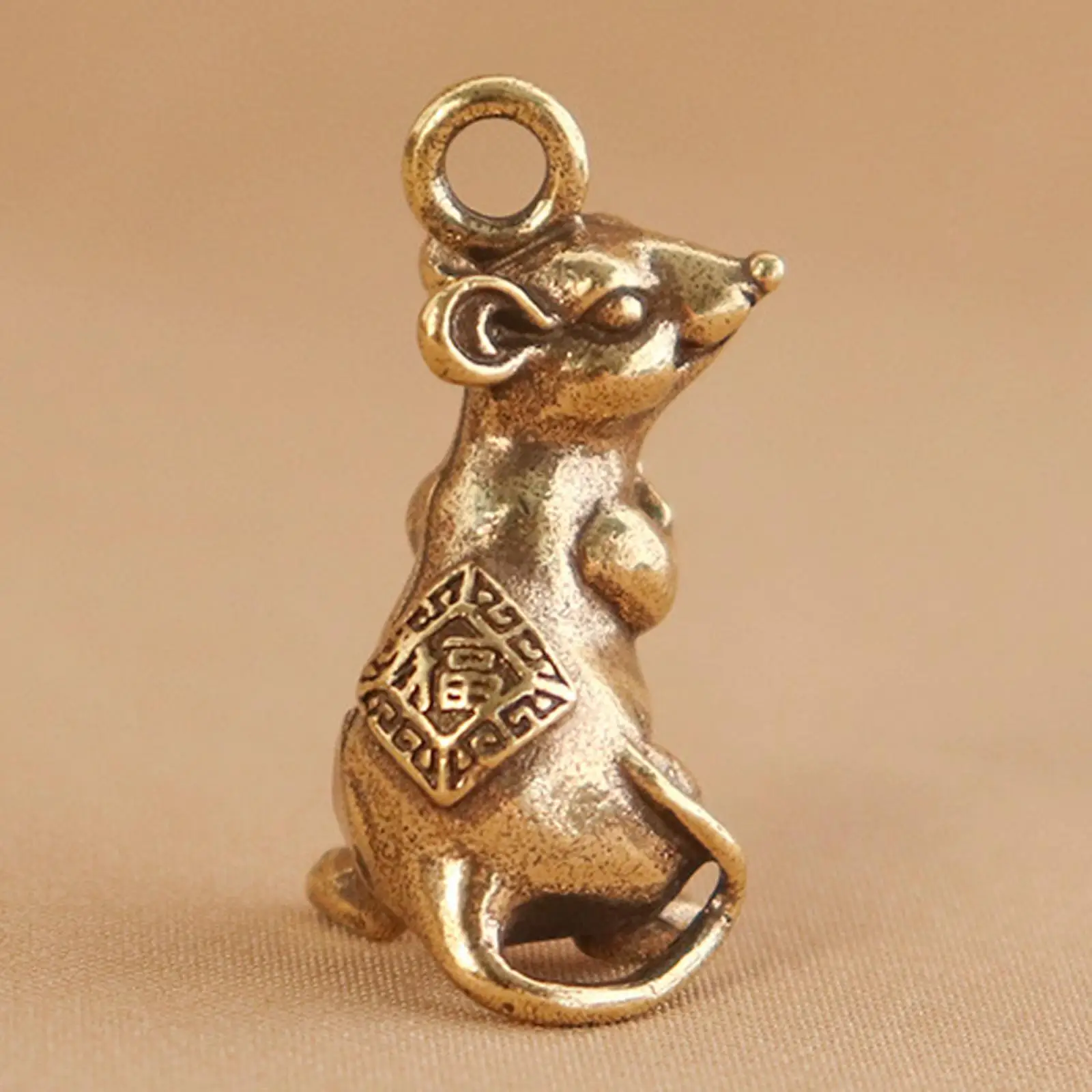 Mini Rat Figurine Creative Desktop Sculpture Crafts Rat Keychain Pendant