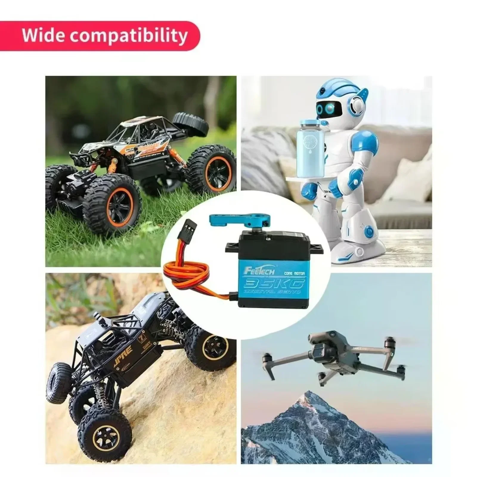 Feetech FT5330M Servo Digital 35kg dengan Roda Gigi Logam, untuk Model RC, Tahan Air