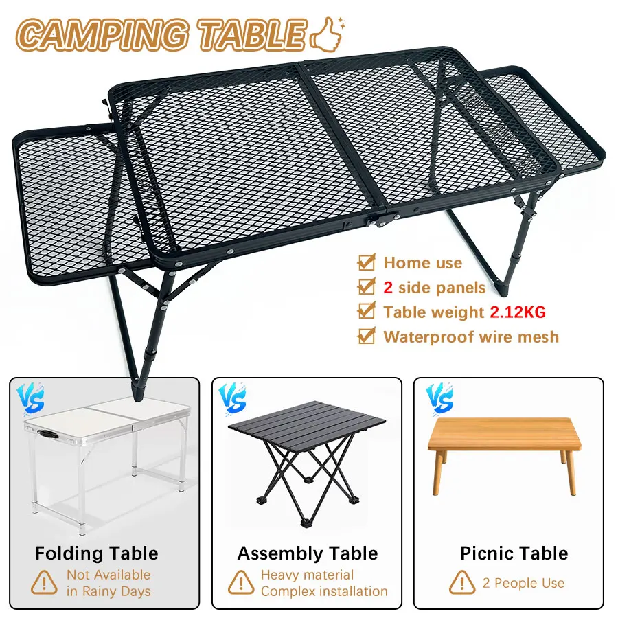 Camping Table Small Low  Outdoor Folding Table /Wild Dining Table Retractable Foldable Portable Barbecue Table