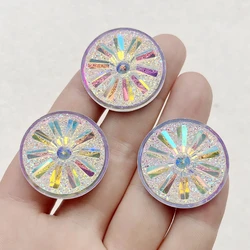 10pcs 30mm ultra bright round resin AB Color Rhinestone Scrapbook diy Jewelry Earrings Decoration Rhinestone wedding decoration