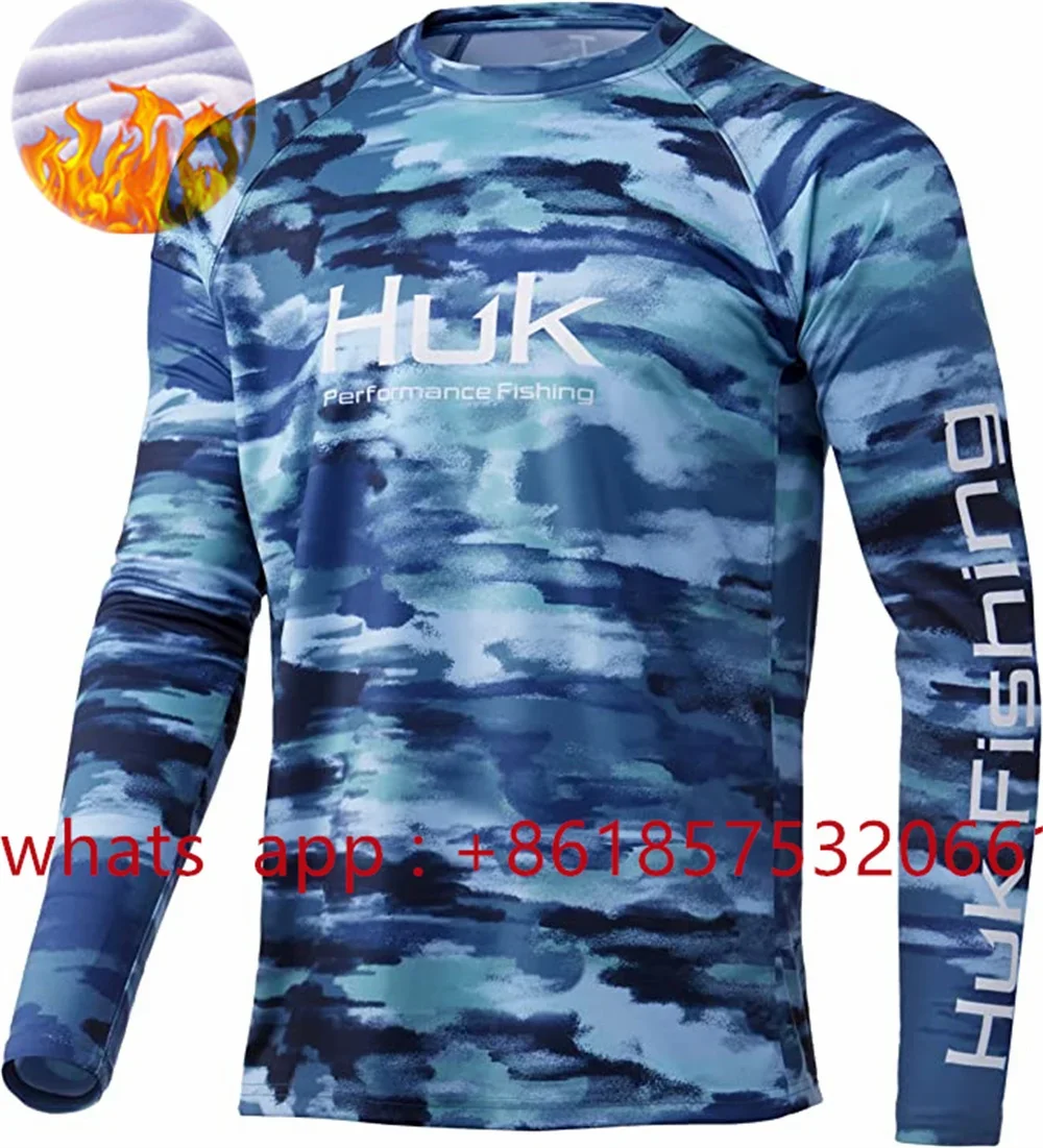 Winter Huk Fishing Clothing Men's Long Sleeve Fishing Shirts Jerseys Hiking Beach Apparel Performance Camisa De Pesca jersey NEW