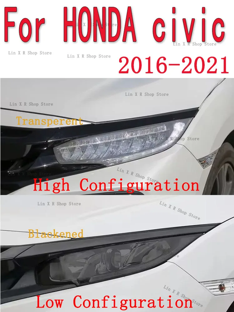 

For HONDA civic （2016-2021) TPU Car Exterior Headlights Anti-Scratch Protective Film Headlamps Repair Sticker Accessories Refi