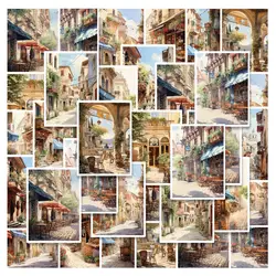 30Sheets City Walk Collage Dreamy Background, Retro Creative Cartoon Realistic DIY Stickers, Ten Styles, 3 Each.DIY Laptops