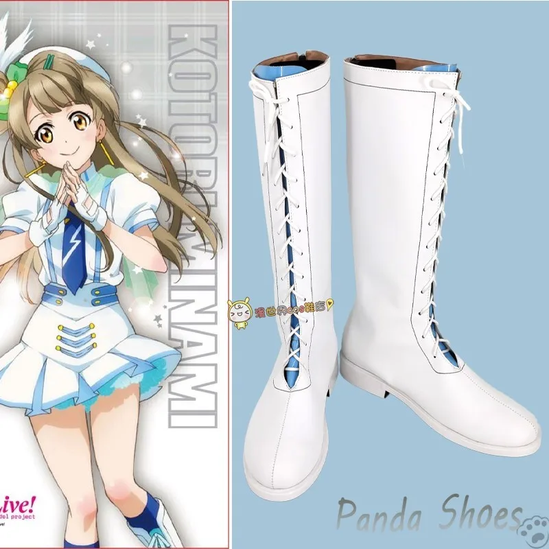 

Lovelive Minami Kotori Cosplay Shoes Anime White Long Cos Boots Comic Minalinsky Cosplay Costume Prop Shoes for Con Halloween