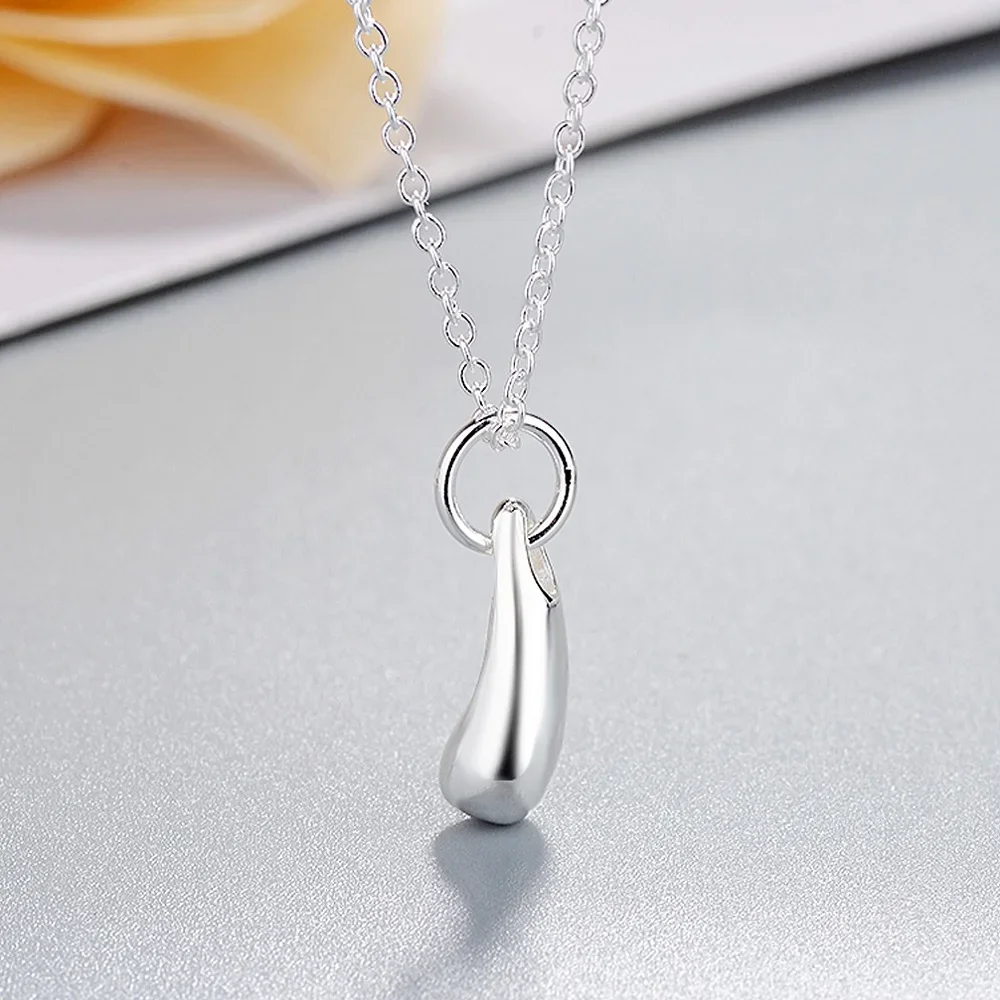 925 Sterling Silver elegant Water droplets Pendant Necklace For Women luxury fashion Jewelry lady Christmas gifts Wedding party