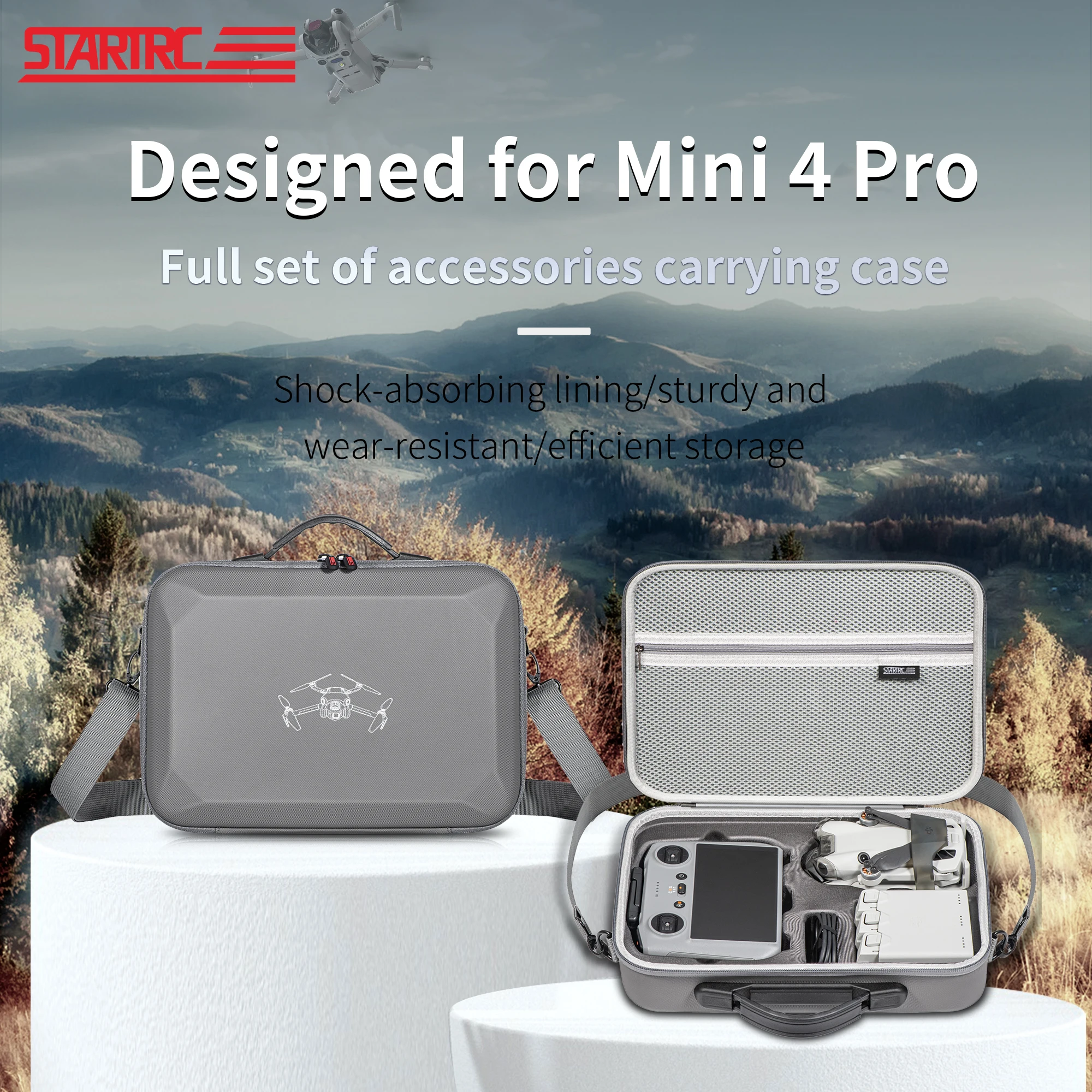 Image of STARTRC Tragetasche für DJI Mini 4 Pro Zubehör, Tragbare Reisetasche für DJI Mini 4 Pro Fly More Combo - Drohnen-Schultertasche