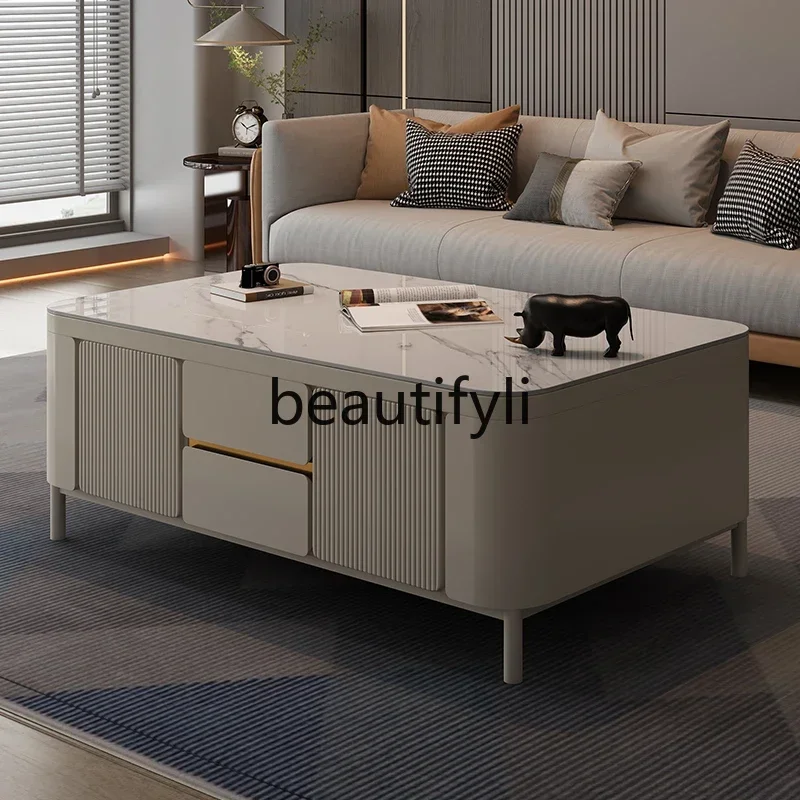 

XZQSolid wood rock slab kung fu tea table small apartment living room home modern office balcony table