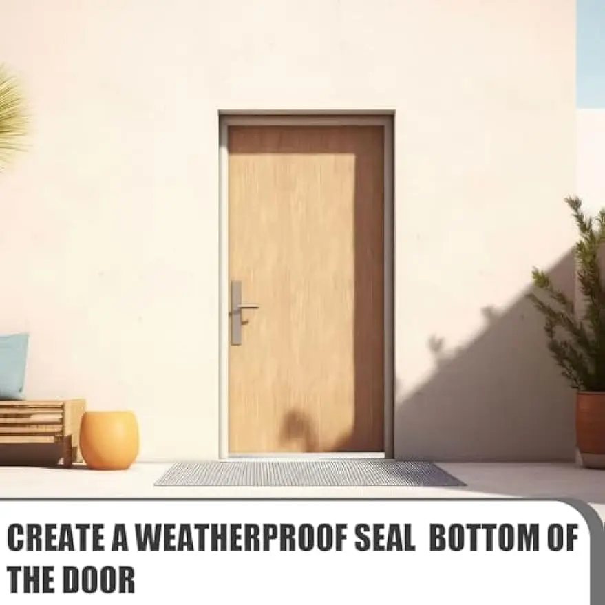 Weiße PVC-Türbodendichtung mit Vinylflossen, 36" Länge, 1,75" Breite, Kerf-Stil, Wetterschutz für 7/8" Lücke (4er-Pack)