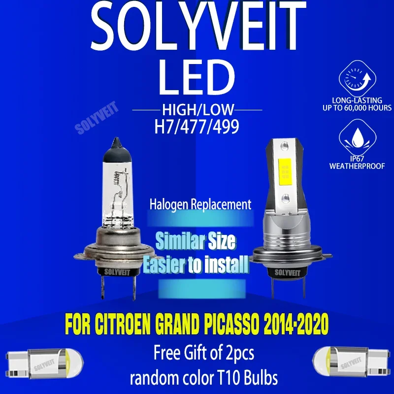 

Automotive LEDs: Durable Car Headlight High Low Beam Bulb IP67 12V For Citroen Grand Picasso 2014 2015 2016 2017 2018 2019 2020