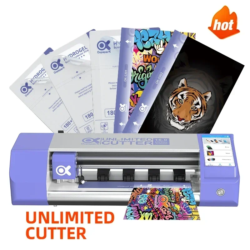 2024 Hot Selling Oopspark New Design Unlimited Mobile Phone Skin Screen Protector Cutting Machines TPU Hydrogel Film Cutter